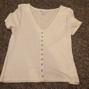 American Eagle white button up